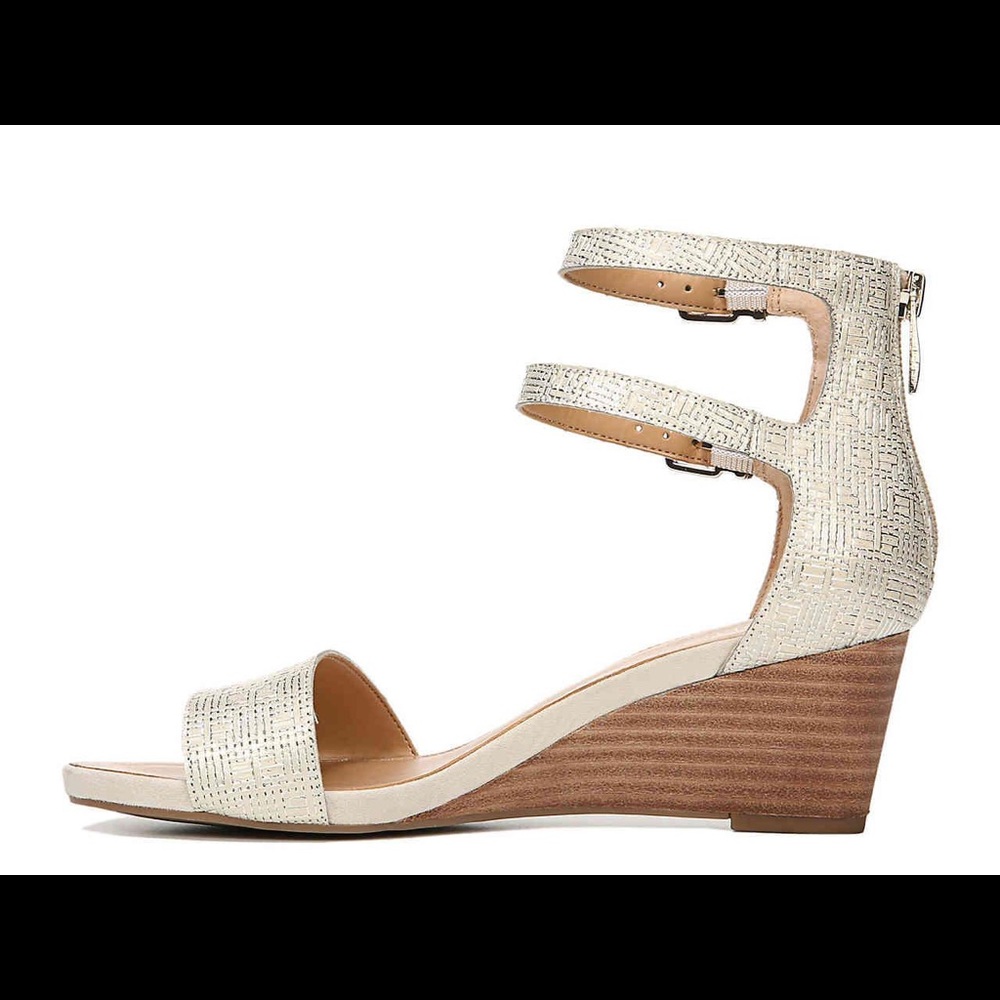 Franco Sarto Dade metallic wedge sandals